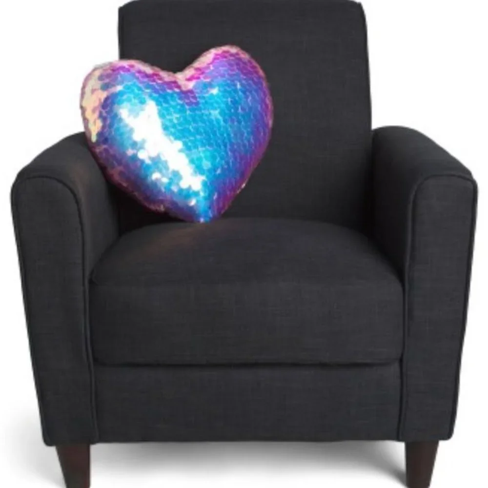 NICOLE MILLER‎ HOME 18x18 Paillette Heart Pillow
